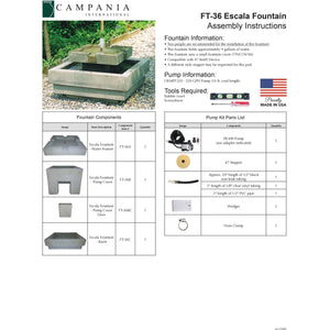 Escala Fountain in Cast Stone by Campania International FT-36 - Majestic Fountains