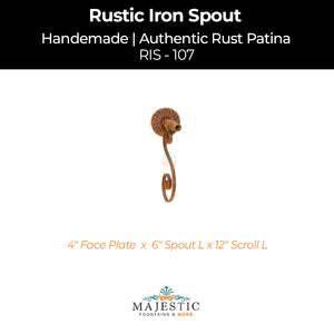 Decorative Rustic Iron Spout - Small - Design 107 - Majestic Fountains