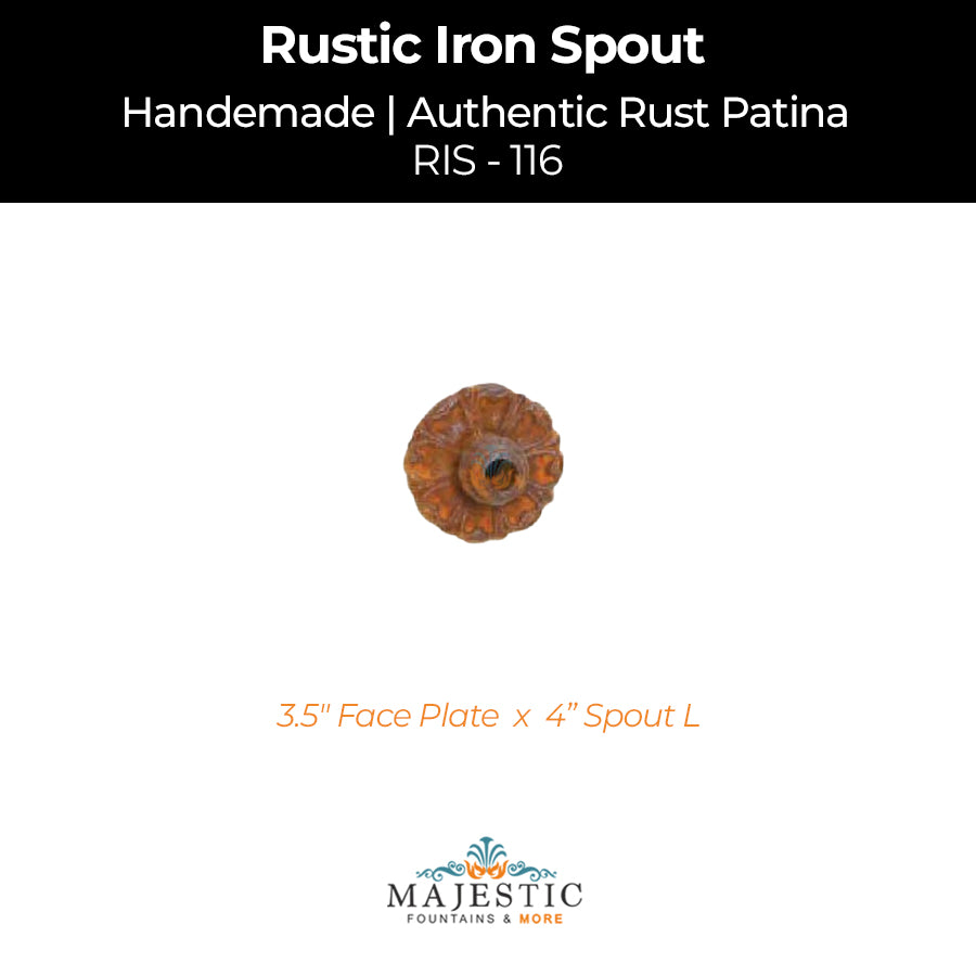 Decorative Rustic Iron Spout - Small - Design 116 - Majestic Fountains