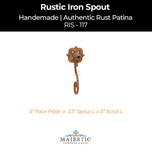 Decorative Rustic Iron Spout - Small - Design 117 - Majestic Fountains