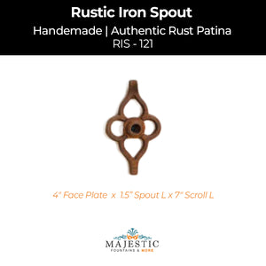 Decorative Rustic Iron Spout - Large - Design 121-Majestic Fountains