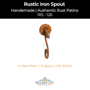 Decorative Rustic Iron Spout - Large - Design 126 - Majestic Fountains