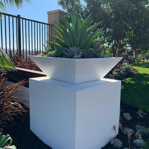 Geo Low Square Planter - Majestic Fountains