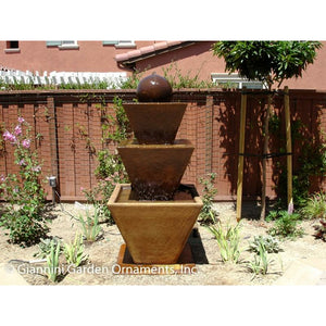 Giannini Garden Tiered Concrete Outdoor Garden Fountain with Ball - 1488 & 1489 - Majestic Fountains