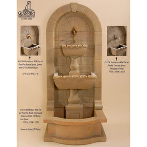 Giannini Garden Monterosso Concrete Outdoor Wall Fountain with Pond - 1619 - Majestic Fountains