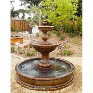Giannini Garden Sienna Concrete Basin Outdoor Courtyard Fountain With Basin - 1666 - Majestic Fountains