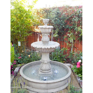 Giannini Garden Florica Concrete Althum Outdoor Courtyard Fountain With Basin - 1698 - Majestic Fountains