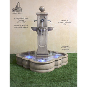 Giannini Garden Catalina Concrete Outdoor Fountain with Basin - with Rustic Iron Spouts - 1721 - Majestic Fountains
