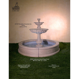 Giannini Garden Vicentina Concrete Outdoor Courtyard Fountain With Basin - 1733 - Majestic Fountains