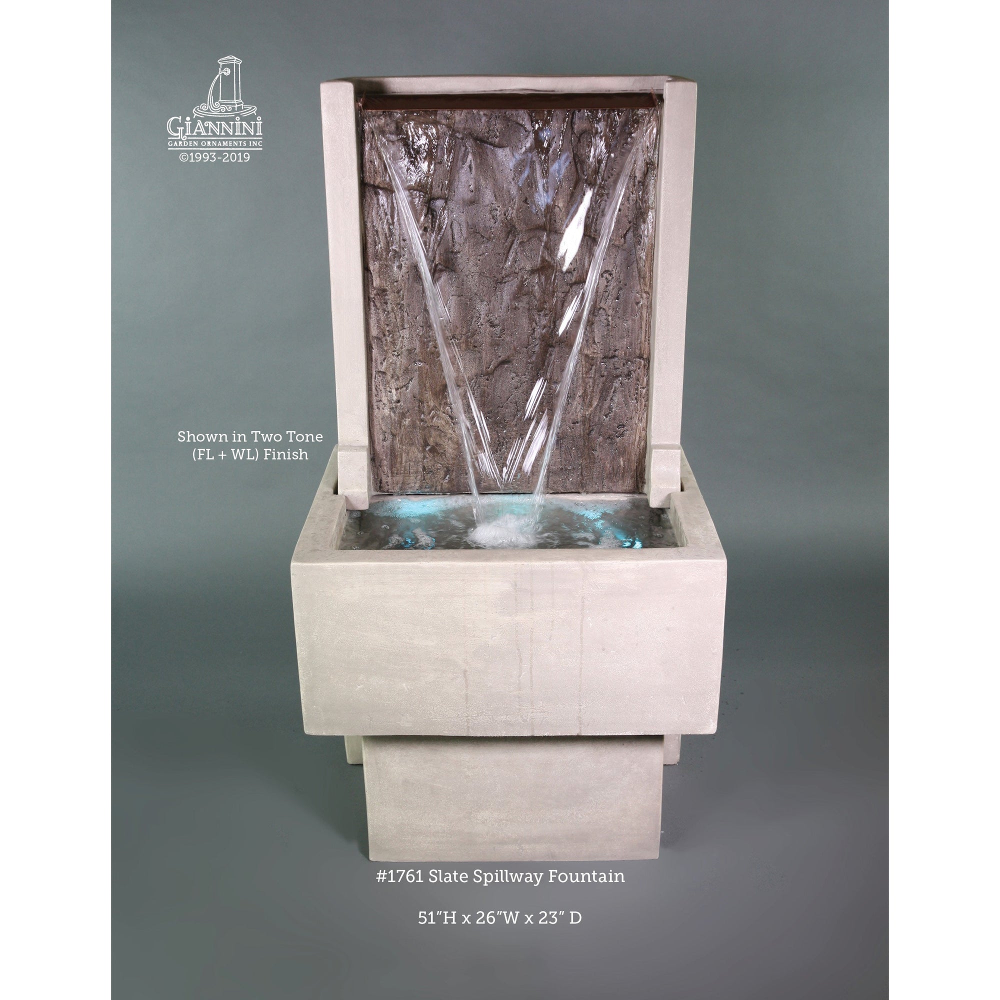 Giannini Slate Spillway Outdoor Wall Fountain - 1761 - Majestic Fountains and More