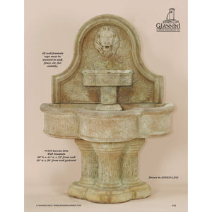 Luccan Lion Outdoor Wall Fountain - 1139