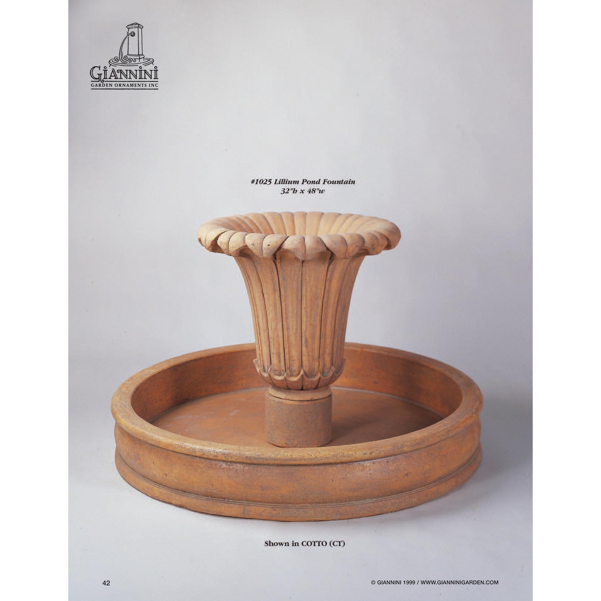 Giannini Garden Lillium Outdoor Courtyard Fountain with Basin - 1025 - Majestic Fountains and More