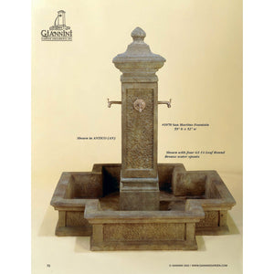 Giannini Garden Bronze Marino Concrete Outdoor Courtyard Fountain With Basin - 1070 - Majestic Fountains