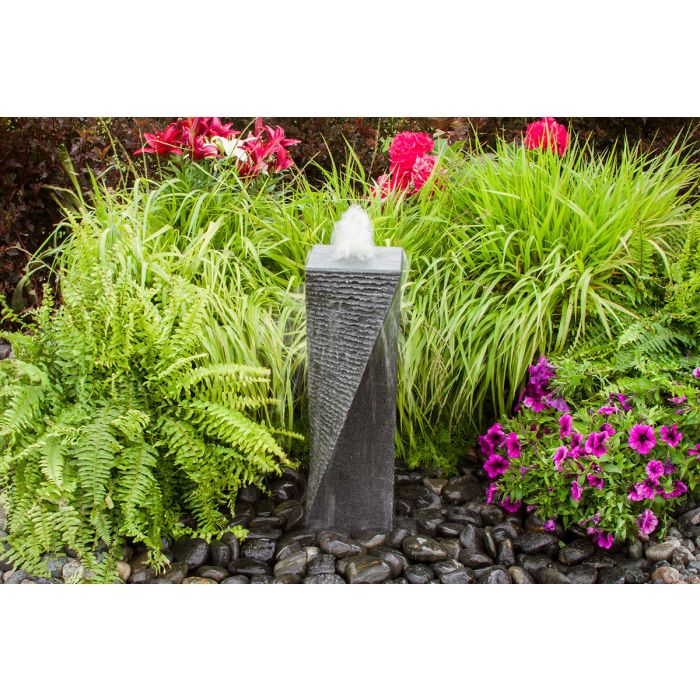 Polished Twist Granite Fountain - Complete Fountain Kit - Majestic Fountains