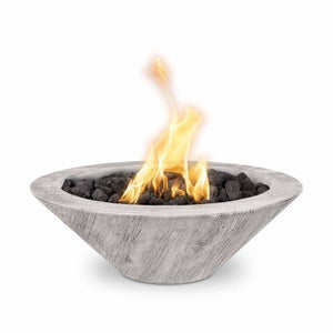 TOP Fires Cazo Round Fire Bowl in Wood Grain by The Outdoor Plus - Majestic Fountains