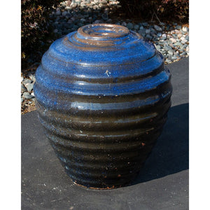 Genova Ribbed in 4 colors- Closed Top Single Vase Complete Fountain Kit - Majestic Fountains