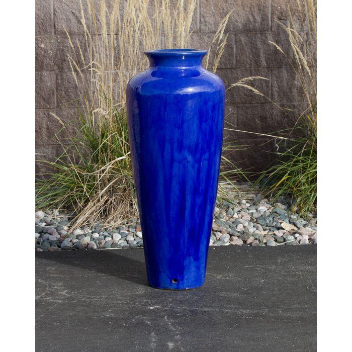 Cobalt Blue Jar - Closed Top Single Vase Complete Fountain Kit - Majestic Fountains