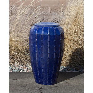 Saguaro Midnight Blue - Closed Top Single Vase Complete Fountain Kit - Majestic Fountains