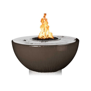 TOP Fires Sedona 360° Fire and Water Bowl 38" in GFRC - Electronic Ignition - by the Outdoor Plus - Majestic Fountains