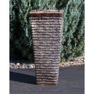 Faded Wood Waves - Closed Top Single Vase Complete Fountain Kit - Majestic Fountains