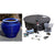 Lapis Blue Genova Ribbed Vase - Single Vase Complete Fountain Kit - FNT40127 - Majestic Fountains