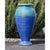 Shades of Blue Ribbed Large Vase - Closed Top Single Vase Complete Fountain Kit - Over 3 ft Tall - Majestic Fountains