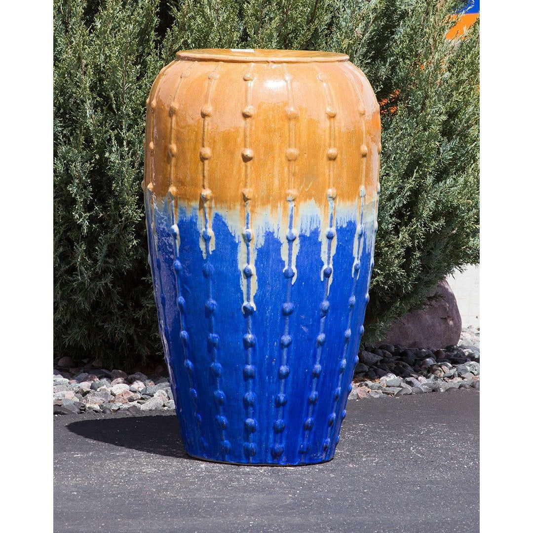 Saguaro Sunny Beach Large Vase - Closed Top Single Vase Complete Fountain Kit - 3 ft Tall - Majestic Fountains