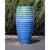 Shades of Blue Ribbed Tall Vase - Closed Top Single Vase Complete Fountain Kit - 3 ft Tall - Majestic Fountains