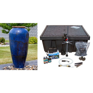 Azure Blue Large Tuscany Single Vase Fountain Kit - FNT50-AB489 - Majestic Fountains