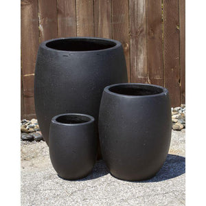One of a Kind Carbon Scrolls Triple Vase FNT50499 - Complete Fountain Kit - Majestic Fountains