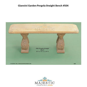 Giannini Garden Pergola Straight Bench - 504 - Majestic Fountains