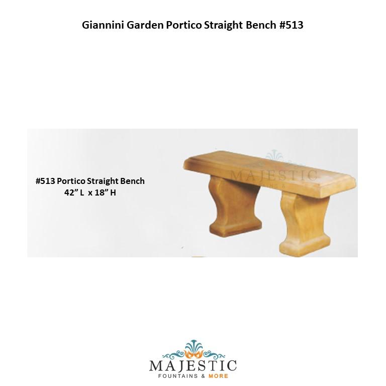 Giannini Garden Portico Straight Bench - 513 - Majestic Fountains