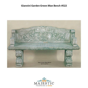 Giannini Garden Green Man Bench - 522 - Majestic Fountains