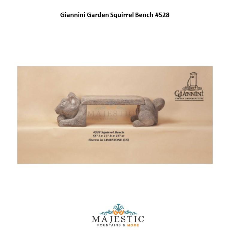 Giannini Garden Squirrel Bench - 528 - Majestic Fountains
