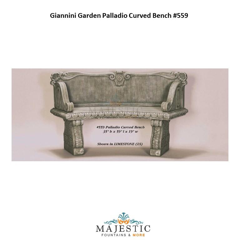 Giannini Garden Palladio Curved Bench - 559 - Majestic Fountains