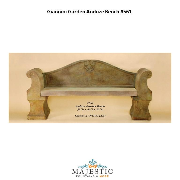Giannini Garden Anduze Bench - 561 - Majestic Fountains