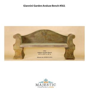 Giannini Garden Anduze Bench - 561 - Majestic Fountains