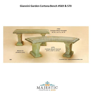 Giannini Garden Cortona Bench - 569 & 570 - Majestic Fountains