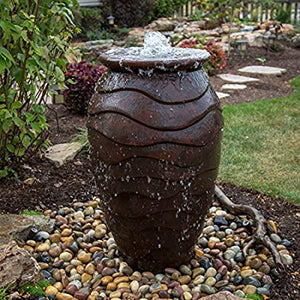AquaScape Medium Scalloped Urn Landscape Fountain Kit - Majestic Fountains