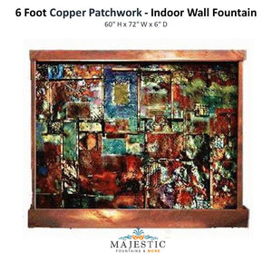 Harvey Gallery 6 x 5 ft Copper Patchwork - Indoor Wall Fountain - Majestic Fountains