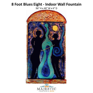 Harvey Gallery 8 foot by 4 foot Blues Eight  - Indoor Wall Fountain - Majestic Fountains