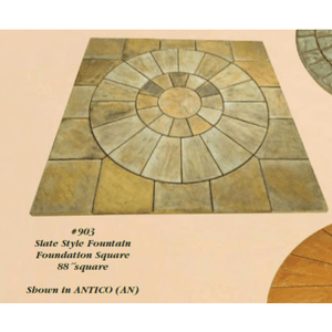 Slate Fountain and Statue Foundation  - 88 inch Square - Majestic Fountains