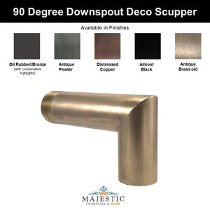 Deco 90 Degree Downspout – 1.5" - Majestic Fountains