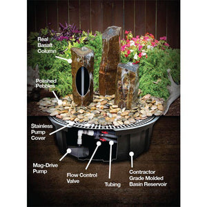 Fountain Kit - 18″ Small Basalt - Complete Fountain Kit - Majestic Fountains