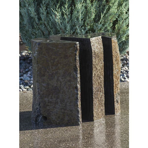 Basalt  - 24″ Triple Split Polished 3 Piece - Complete Fountain Kit - Majestic Fountains