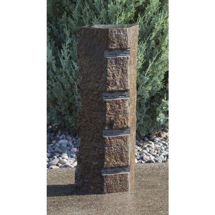 Basalt - Carved Stripe - Complete Fountain Kit - Majestic Fountains