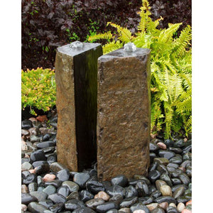 Basalt - 36″ Double Split Polished 2 Piece - Complete Fountain Kit - Majestic Fountains