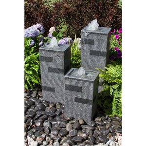 Polished Block Towers  - Complete Fountain Kit - Majestic Fountains