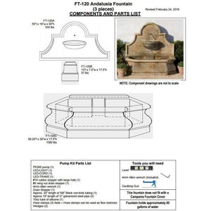 Andalusia Wall Fountain in Cast Stone by Campania International FT-120 - Majestic Fountains