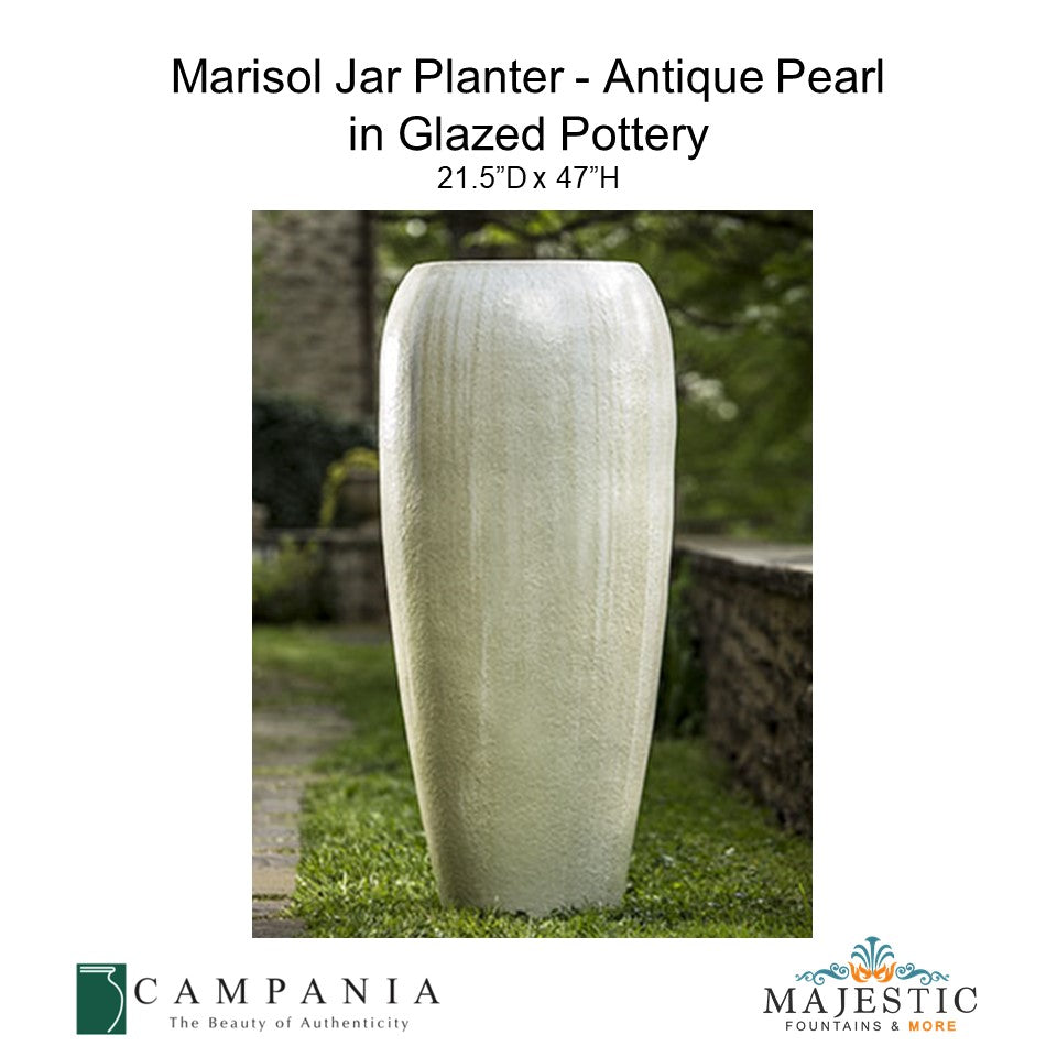 Antique Pearl Marisol Jar Planter - Majestic Fountains and More